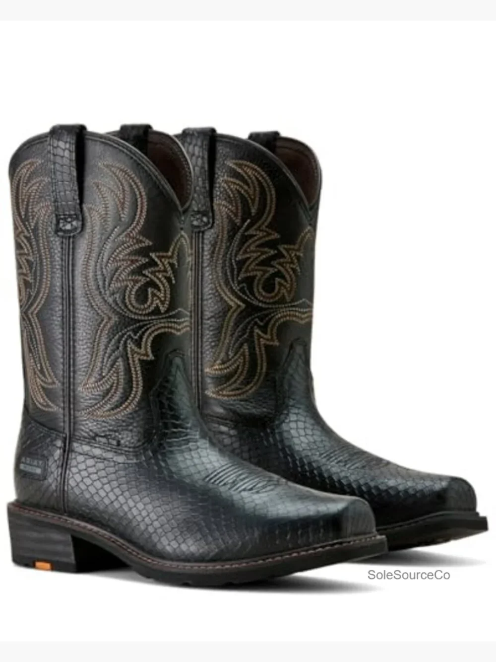 Men's Square Toe Steel Toe Work Boot Calf High Pull-On